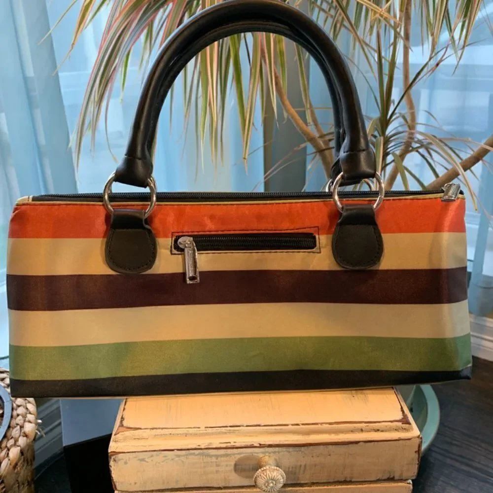 Primeware Nautical Stripe Insulated Single Bottle Wine Clutch